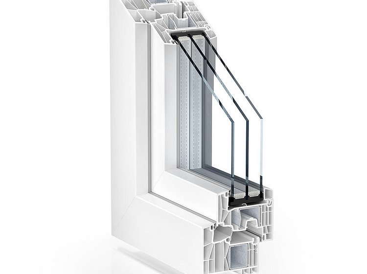 KÖMMERLING 88 MD Standard weiß Querschnitt KÖMMERLING 88 MD Standard weiß